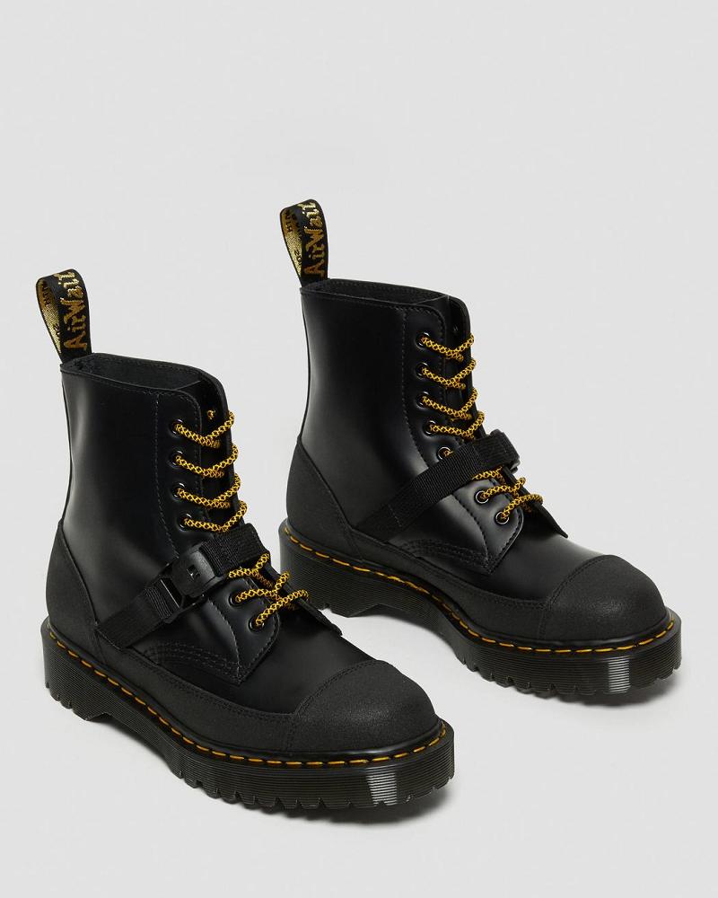 Dr Martens 1460 Bex Tech Made in England Læder Snørestøvler Dame Sort | DK 152JPQ